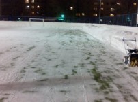 Выполнены работы по очистке снега спортивной площадки